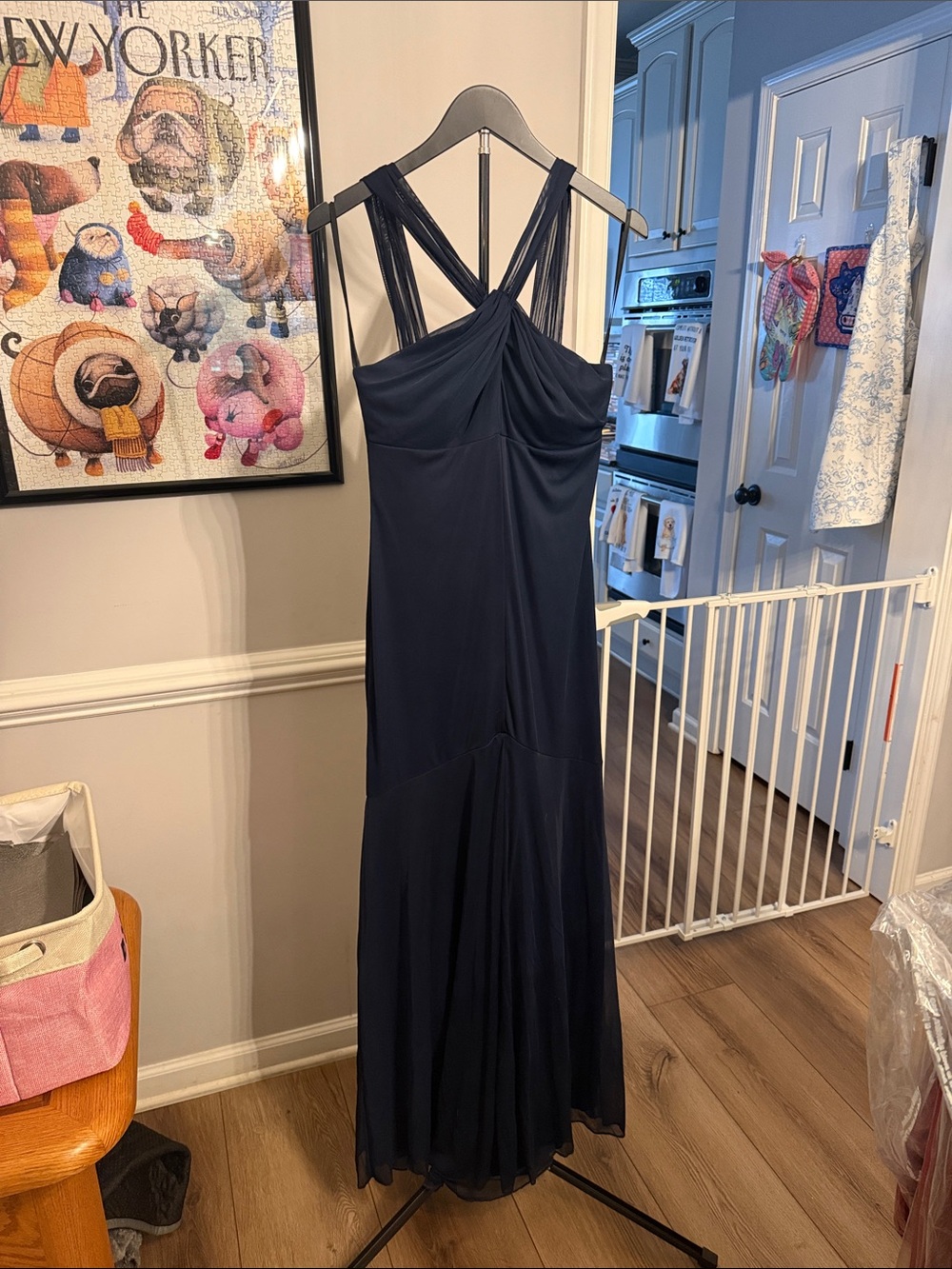 Source Unknown Navy Cross-Strap Maxi Dress